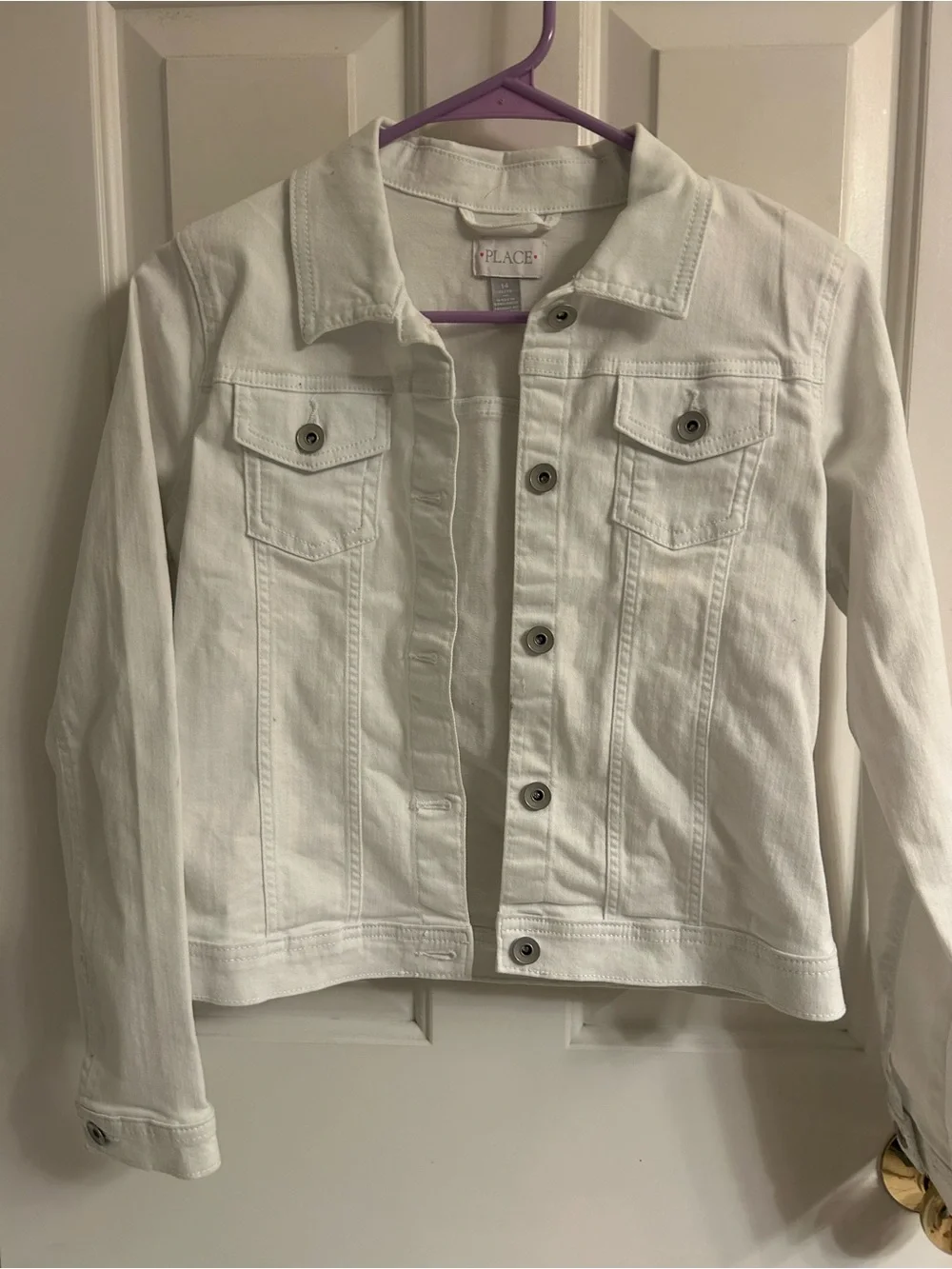 Girls Children's Place White Denim Jean Jacket